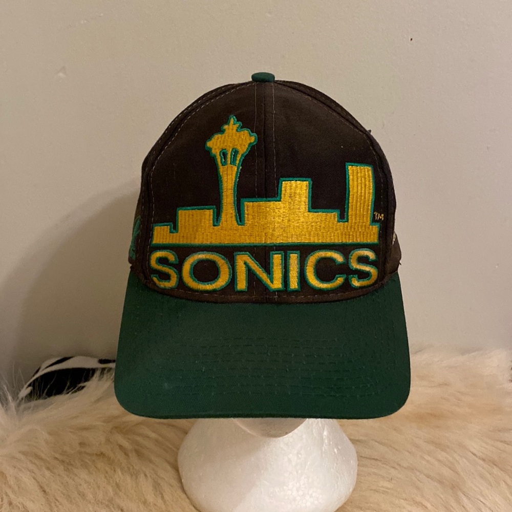 Seattle SuperSonics Vintage 90s Big Logo Athletic Hat Snapback Cap Sonics